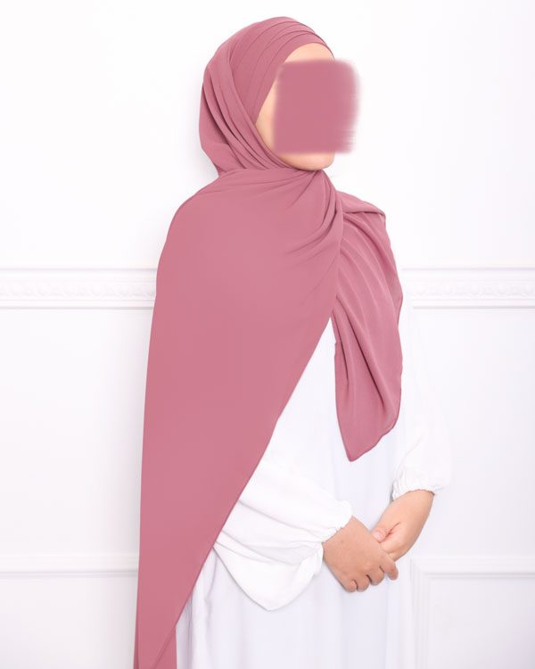 Hijab pas cher a enfiler en mousseline croise hijab croisé mousseline hijab pas cher mure rose violet